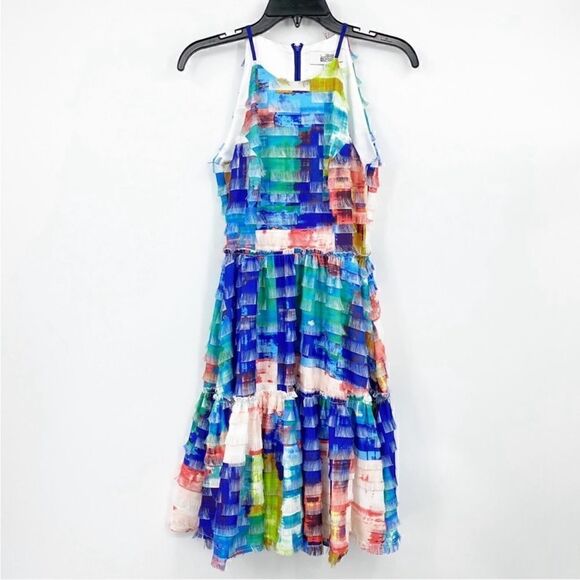 Belle Badgley Mischka Blair Fringe Dress 
Sleeveless Mini Colorful Dress - Picture 3 of 9